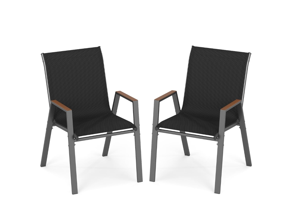 Juego de 2 sillas de jardín apilables NORTHIX en tela Teslin Oslo.
