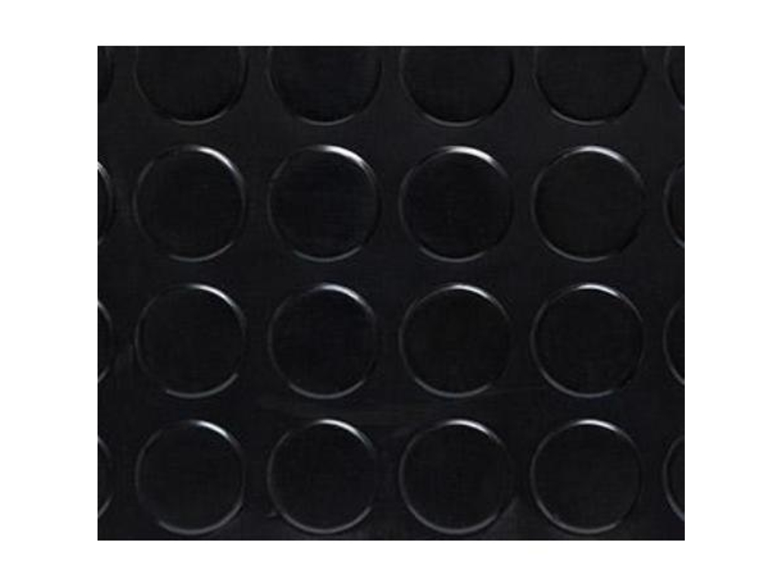Pavimento pvc circulos negro 1,3 m r 20 mt