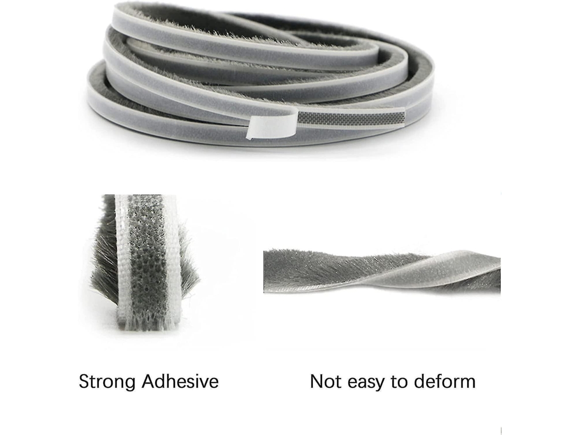 Faja De Sellado Autoadhesivo De 5m Para Ventanas, Guarnición De Aislamiento Acústico, Antiviento, Gris 9 X 23mm