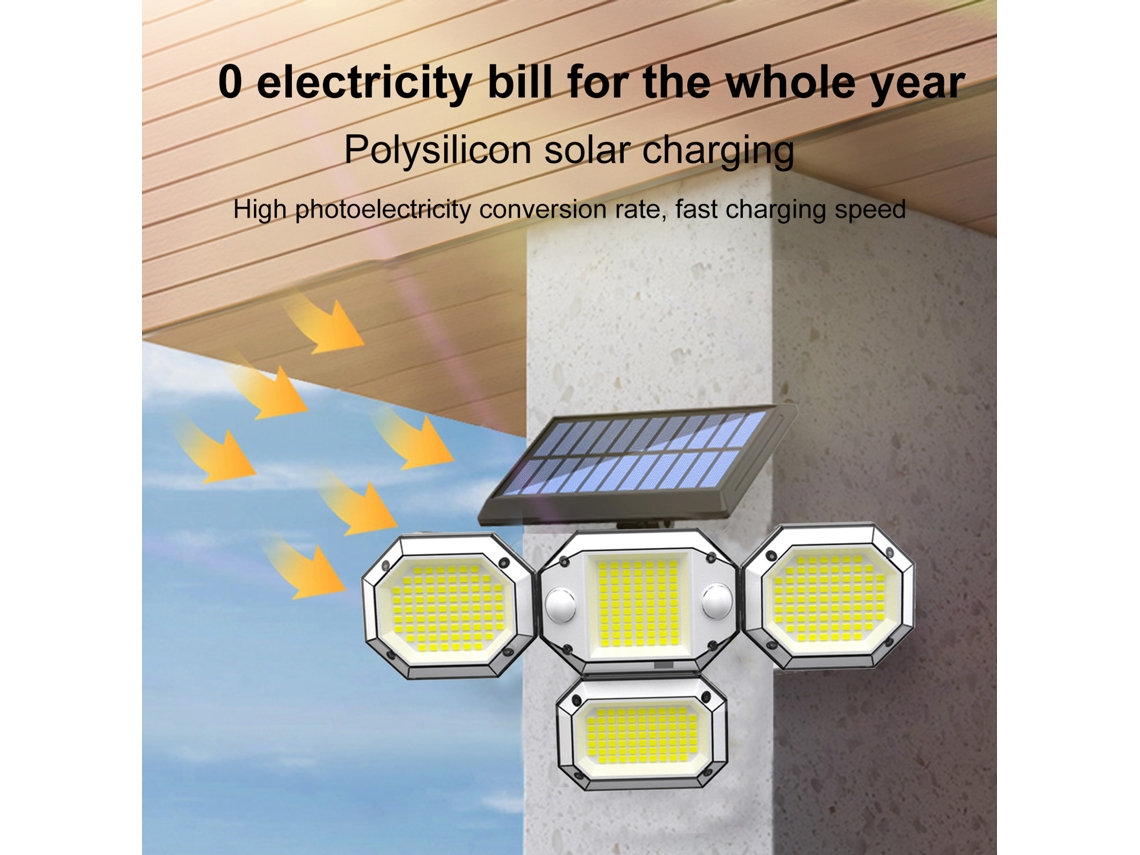 2026-luz Solar Exterior Jardín Casa Impermeable Potente Super Brilla Sensor Humano Farola Pared Balcón Patio