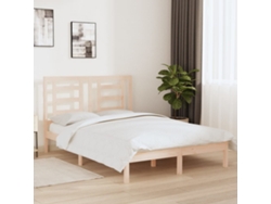 Estructura De Cama Sin Colchón Madera De Pino Blanca 140x200 Cm