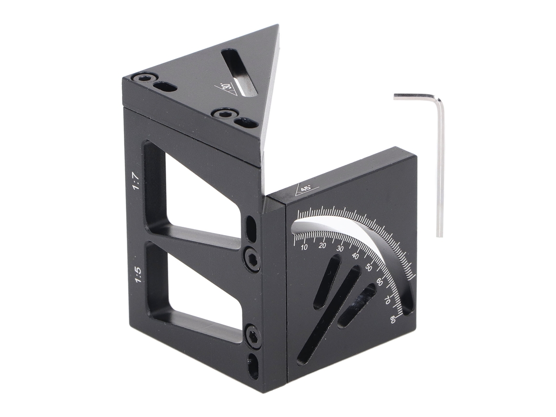 Regla De Medición 3d De Aleación De Aluminio Para Carpintería Con Ángulos De 45 Y 90 Grados.