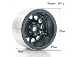 Llantas Beadlock de aluminio de 2,2 pulgadas (65*36 mm) con aros aleatorios para coches RC 1/8 1/10 Trax4 Trax6 Axial Scx10 Rr10 Wraith Yeti (4 piezas)