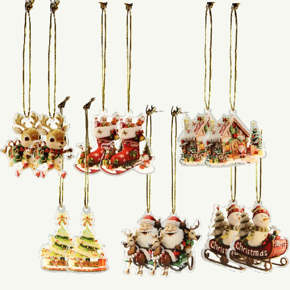 12 colgantes acrílicos para decorar el árbol de Navidad (vayotoy)