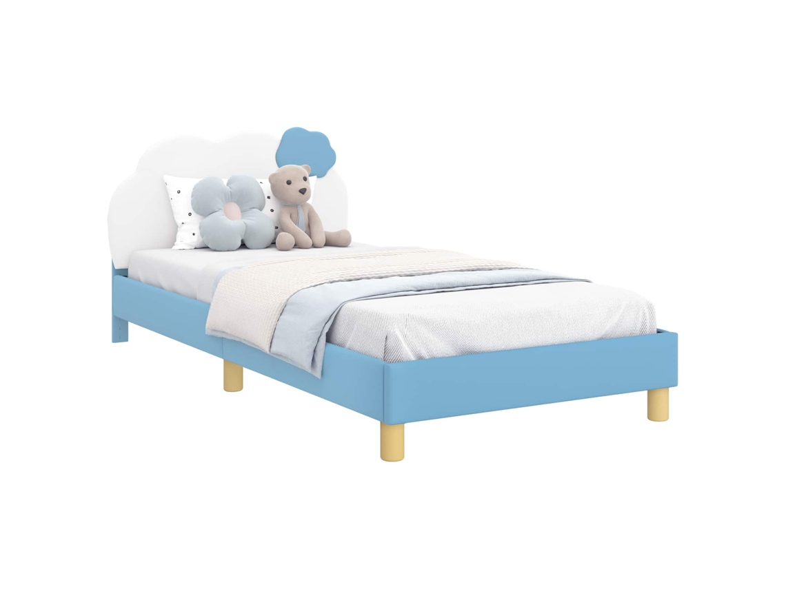 Maison Exclusive - Estructura De Cama Con Cabecera Azul 90 X 190 Cm Pu