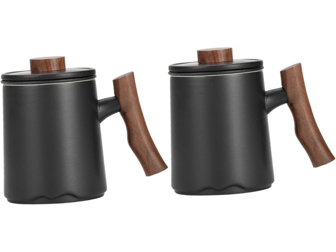 Juego De 2 Tazas De Cerámica Para Café Con Colador, Taza De Té Y Taza De Agua, Fáciles De Limpiar.