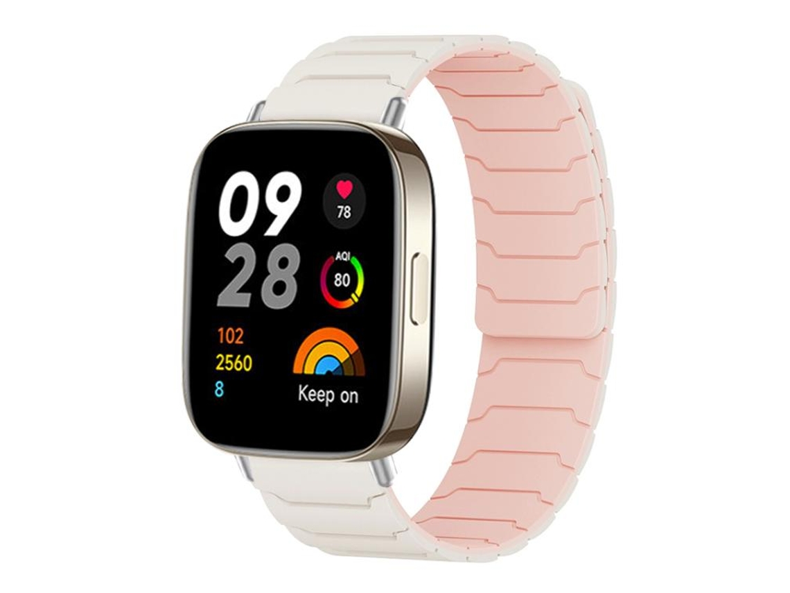 Bracelete Para Redmi Watch 3 - Silicone Magnético Rosa-claro-areia