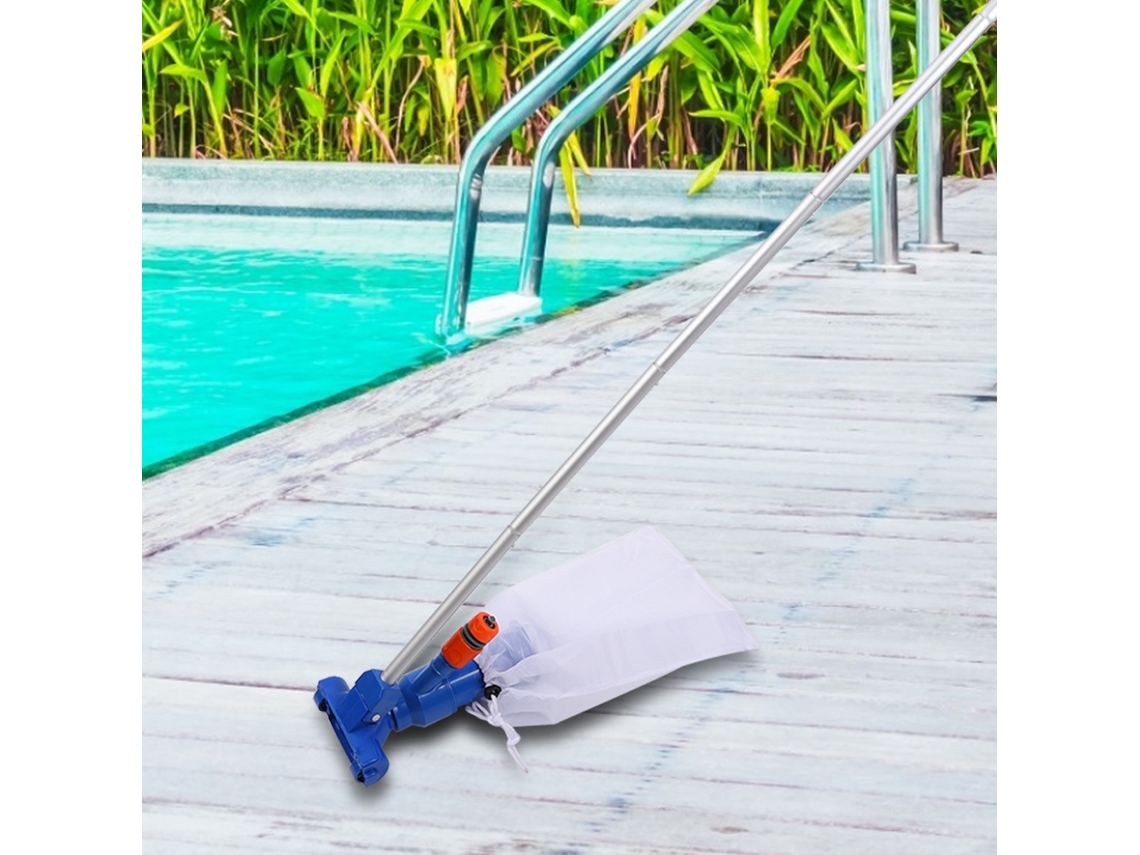 Kit de limpieza de piscinas profesional con cabezal de succión y pértiga de 135 cm