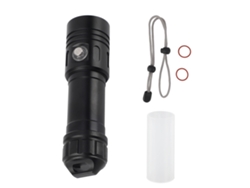 Linterna de buceo 2026 de 1000 lm, resistente al agua IPX8, luz subacuática hasta 100 metros (328 pies) para cuevas marinas profundas.