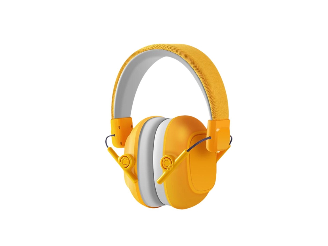 Protectores auditivos infantiles Yuysan 911, para edades de 3 a 15 años, con tapones para los oídos incluidos, color amarillo.
