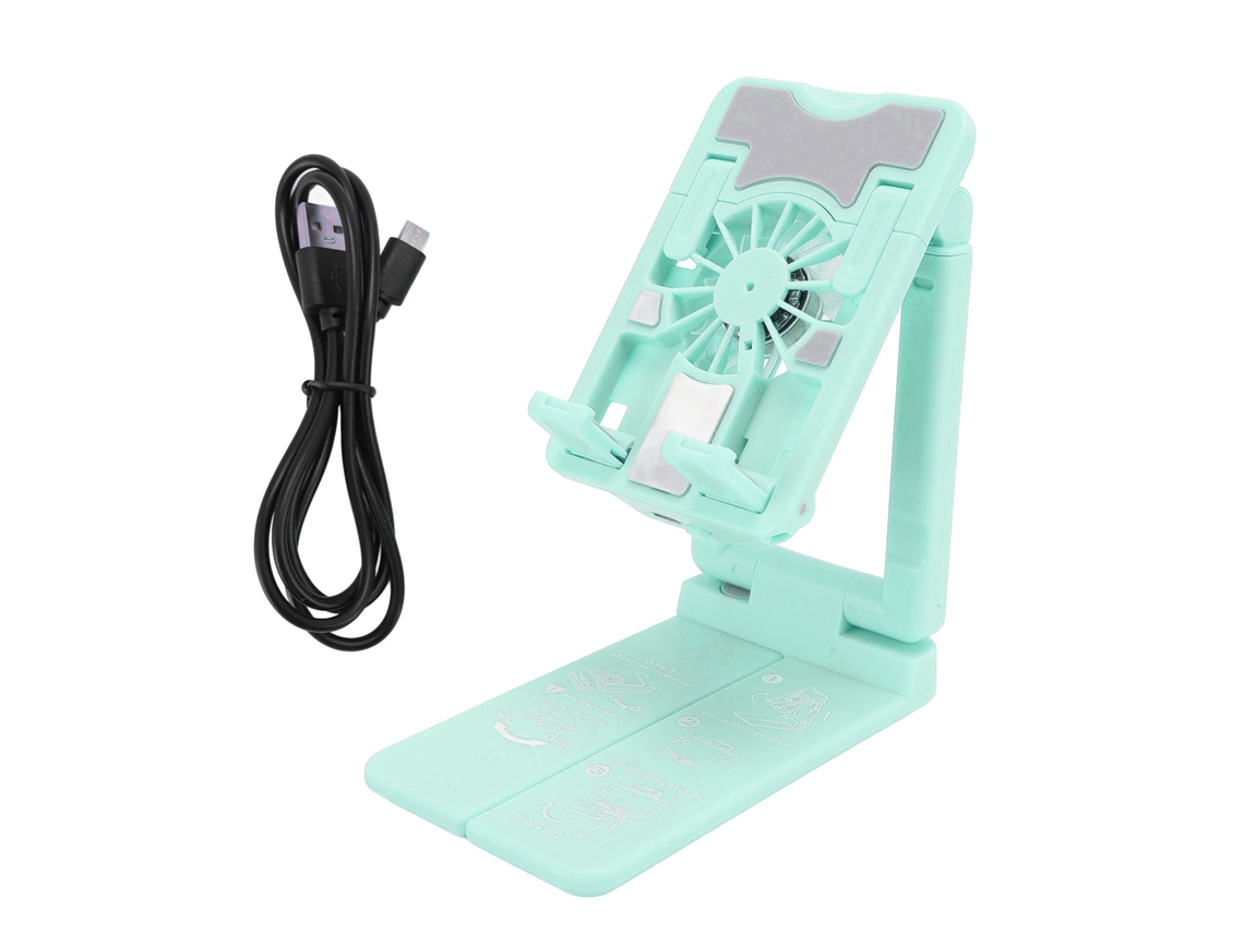 Suporte De Resfriamento Para Celular Ajustável Com Fã Rgb Para Streaming E Jogos Móveis Verde
