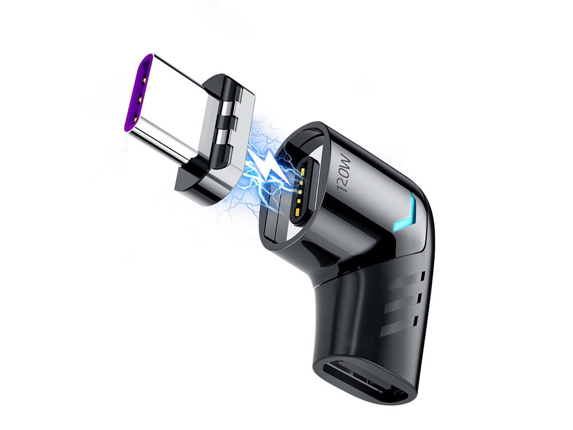 Adaptador Usb-c Magnético De Ângulo Reto. Adaptador/hub Eficiente Com Alta Velocidade, Ideal Para Casa, Escritório E Viagens.