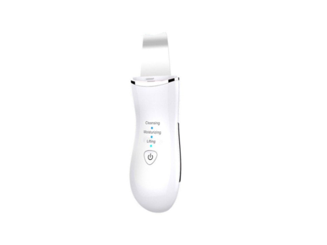 Masajeador facial Depurador Herramienta de elevación de belleza Espátula depuradora facial para limpieza profunda con 3 modos USB recargable Blanco AUJEZON