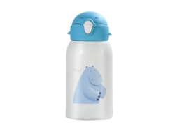 Botella Térmica Infantil De Acero Inoxidable, 550 Ml/18,5 Oz, Con Pajita, Color Azul.