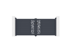 Puerta abatible 3m sunny h.120 aluminio gris