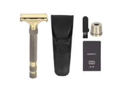 Kit De Afeitado Manual Con Base Y Bolsa De Almacenamiento, Cuchilla De Aleación De Metal Para Vello Facial Y Bigote.