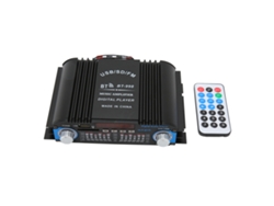 Amplificador de potencia para coche Aetheria de 12 V con subwoofer inalámbrico Bluetooth y mando a distancia.