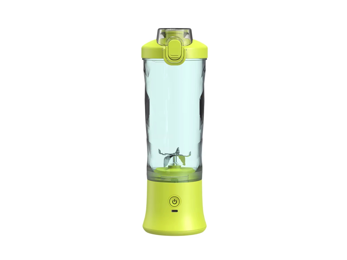 Licuadora portátil, multifuncional y recargable para uso doméstico. Sfushos (color verde y amarillo).