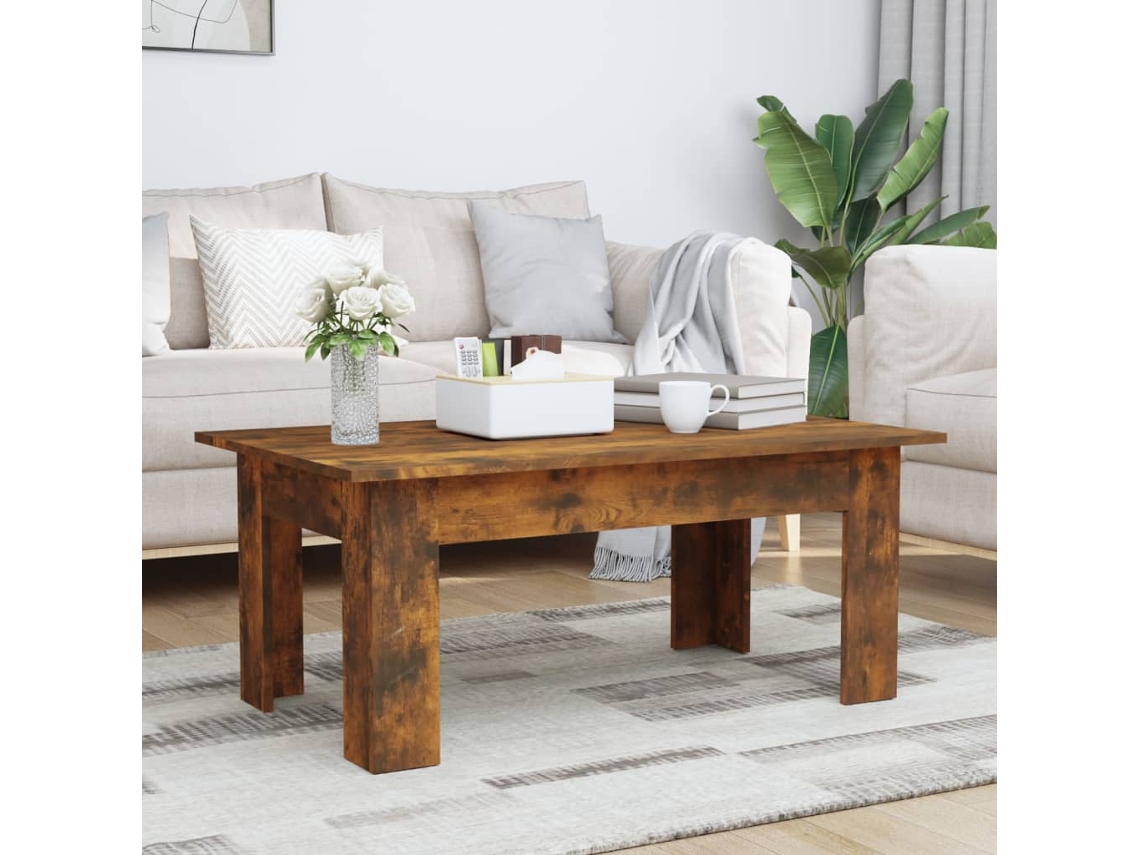 Mesa de Centro Apoyo 100X60X42 cm Madera Procesada Roble Ahumado