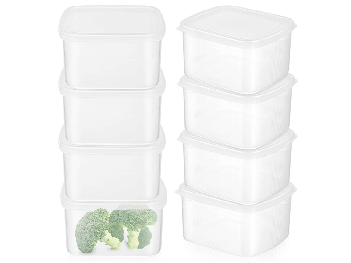 Caja Organizadora Transparente Para Almacenamiento De Alimentos, 8 Piezas, Recipientes De Cocina Con Tapa Para Carnes Y Verduras Webake