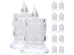 Juego De 12 Elegantes Velas Led De Plástico