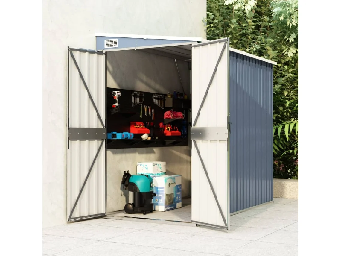 Refugio de Jardín Colgante 118x194x178 cm Acero Galvanizado. Preciosa casa gris