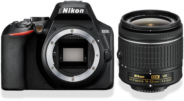 Kit Cámara Réflex NIKON D3500 + AF-P 18-55VR + Bolsa (24.78 MP - Sensor DX - ISO: 100 a 25 600)