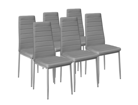TECTAKE Set 6 Silla TECTAKE Cena De Cuero Sintético