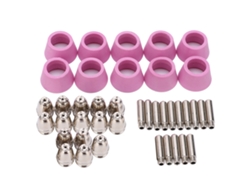 Kit De Consumíveis Para Tocha De Corte Plasma: Elétrodos, Ponta De Contato, Bocal Cerâmico Para Ag60/sg55, 40 Peças
