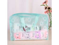 Bolsa de maquillaje Eifson Green impermeable, de PVC, sin aceite y de gran capacidad