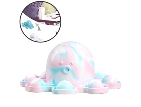 Juguete de pulpo reversible para aliviar el estrés, llavero de silicona con forma de pulpo, colgante de descompresión, muñeco de doble cara con u J...
