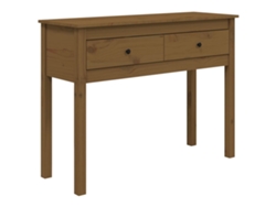 Consola de madera maciza de pino, color marrón miel, MAISON EXCLUSIVE (100 x 35 x 75 cm)