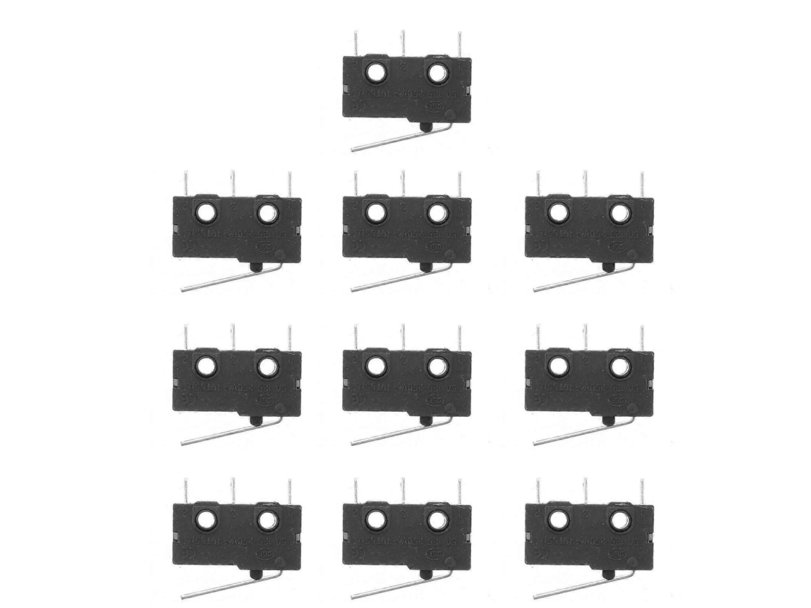 20 Interruptores Microeléctricos Mini Limitadores Para Electrodomésticos Y Equipos Electrónicos 2,00x1,50x0,60cm Negro