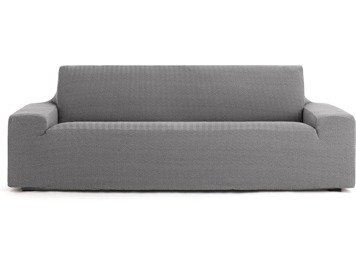Funda de Sofá 3 Plazas EYSA Premium Jaz Tejido Multielástico (260 x 70 x 120 cm - Poliéster y Algodón - Gris)
