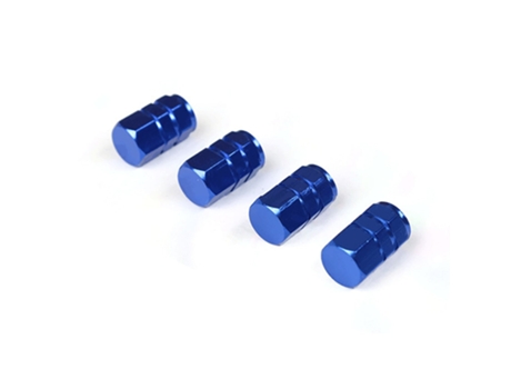 Tapas de válvula de aire de vástago de neumático de rueda de coche de aluminio antirrobo[Azul]