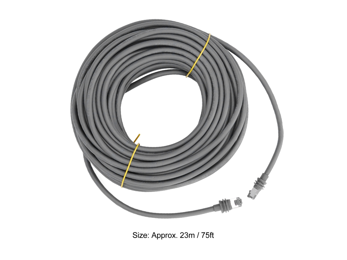 Cable rectangular de repuesto para satélite IP68 resistente al agua para exteriores Cat6 2000Mbps 23m V3 Gen 3 (modelo 2026)