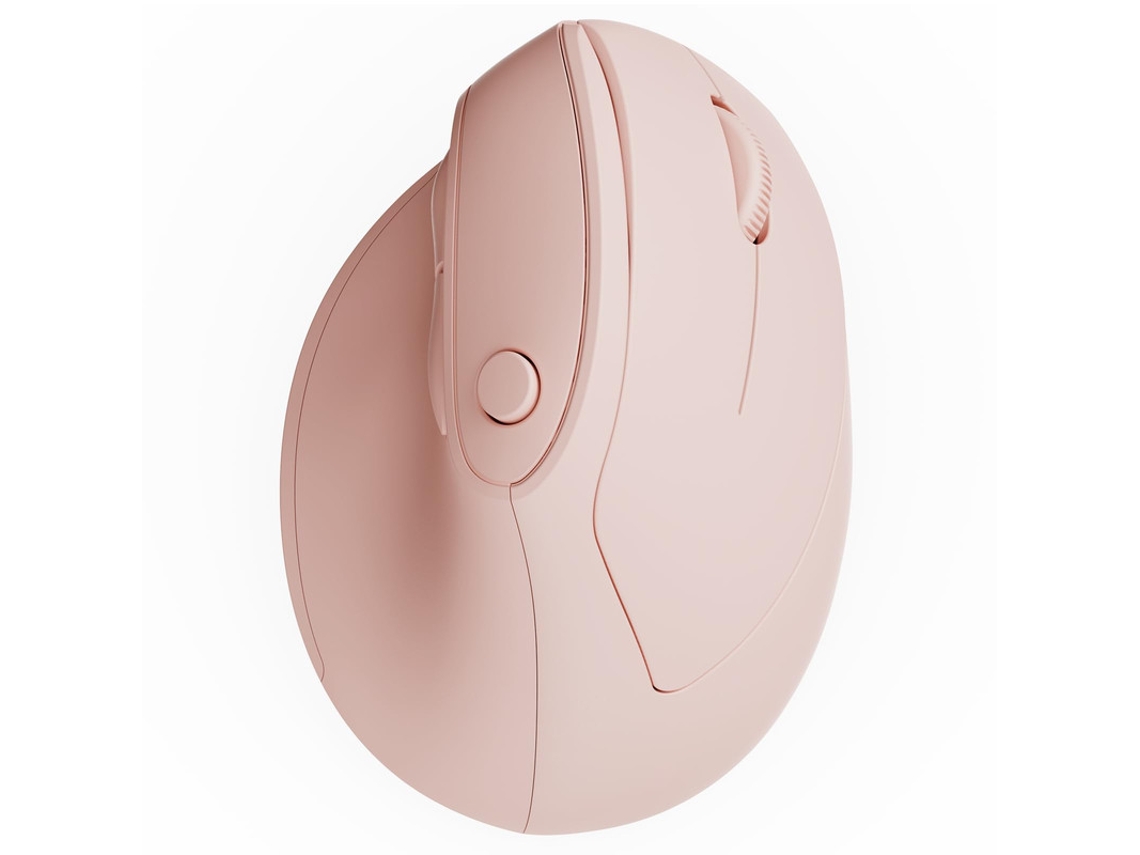 Ratón inalámbrico ergonómico, conexión Bluetooth USB dual, 1000/1600/2400 DPI rosa Bestvite