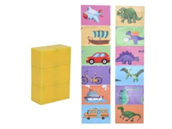 Rebe-brinquedo De Blocos Magnéticos Para Crianças Quebra-cabeça De Empilhamento Educativo Dinossauro E Veículo