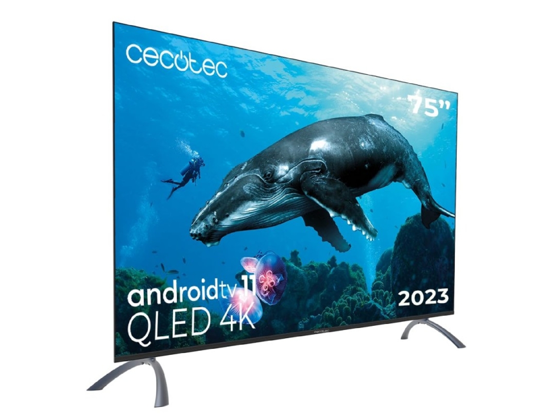 Televisor QLED de 75" con resolución 4K UHD, sistema operativo Android TV 11, Google Voice Assistant y Chromecast. Cecotec
