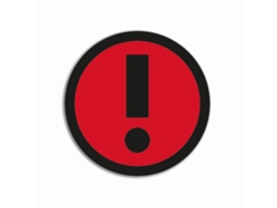 Imanes Impresos - Signo de Exclamación Rojo - Ø 50 mm - Juego de 5 Piezas