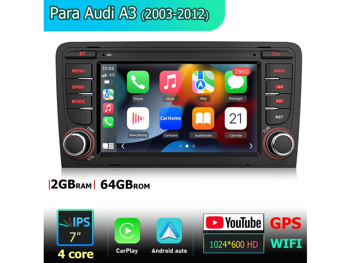 Gps Rádio Android Para Audi A3 2003-2012 (android Auto Wireless/ 2gb+64gb) Autorrádio