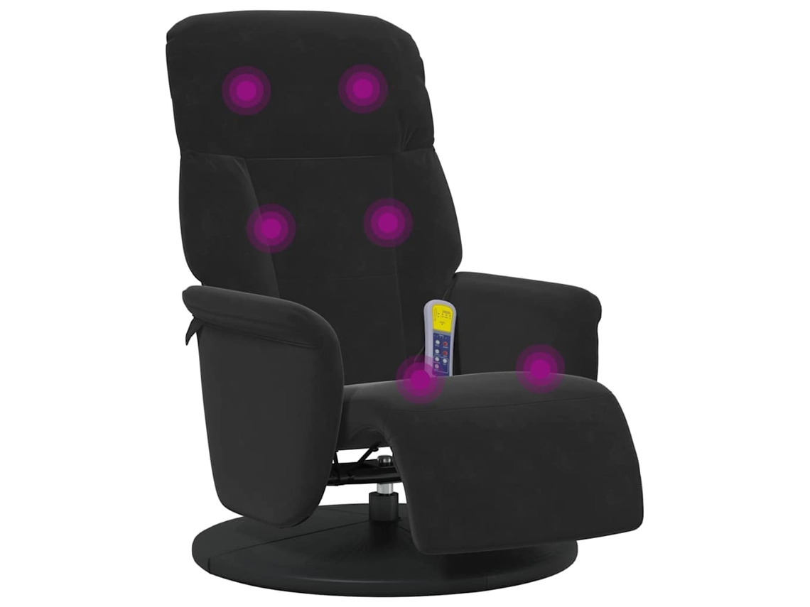 Maison Exclusive - Silla De Masajes Reclinable Negro 91 X 71 X 105 Cm Terciopelo