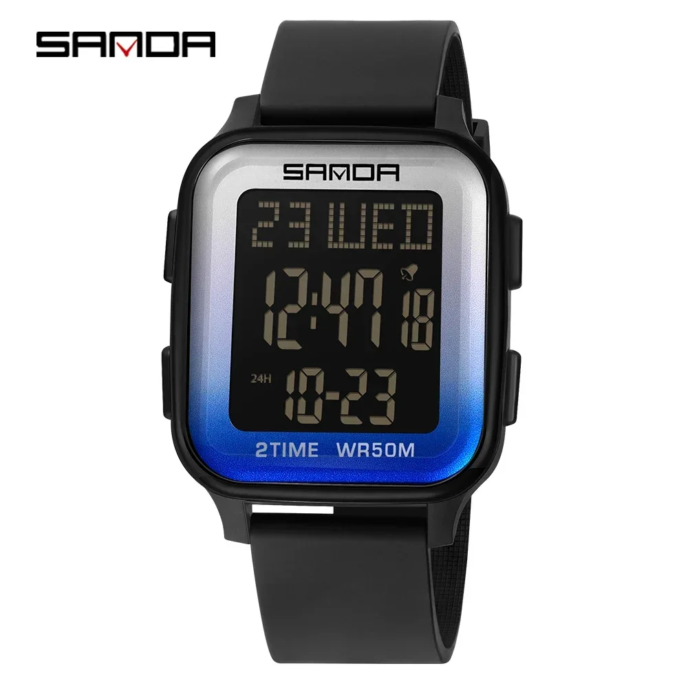 Reloj Electrónico Para Estudiantes (azul Degradado), Reloj Electrónico De Moda Para Hombre, Reloj Despertador Led Deportivo E Impermeable.