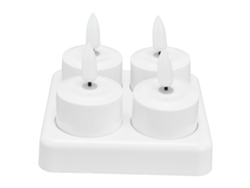 Velas LED sin llama Baok con base de carga para decoración de fiestas y bodas. Enchufe de 100-240 V.