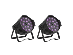 Foco LED con zoom, 18 x 18 W, RGBWA UV, 12 canales de control DMX, consumo de energía de 324 W, 2 unidades de 18 x 18 W, enchufe UE OEM