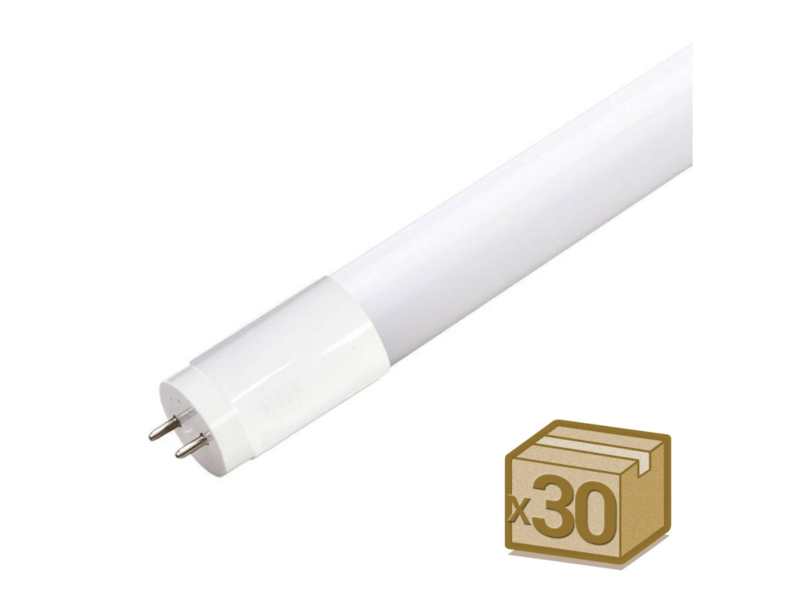Pack 30 Tubos Led T8 Smd2835 Cristal - 9W - 60cm Conexión Dos Laterales Frío LEDBOX