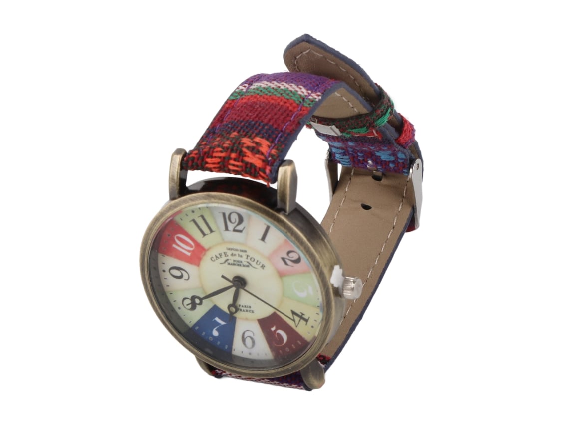 2026-reloj Hippie Bohemio Multicolor Para Mujer Con Cuero Pu Y Latón, Regalo Ideal Para Cumpleaños Y Fiestas Azul