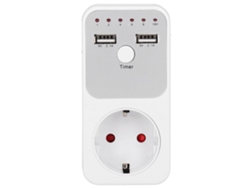 Enchufe Inteligente Con Temporizador Usb Digital Para Cargadores Y Equipos.