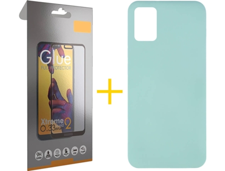 Kit Funda + Protector de Pantalla Samsung Galaxy A51 SKYHE Full Silicona Líquida (Verde Agua)