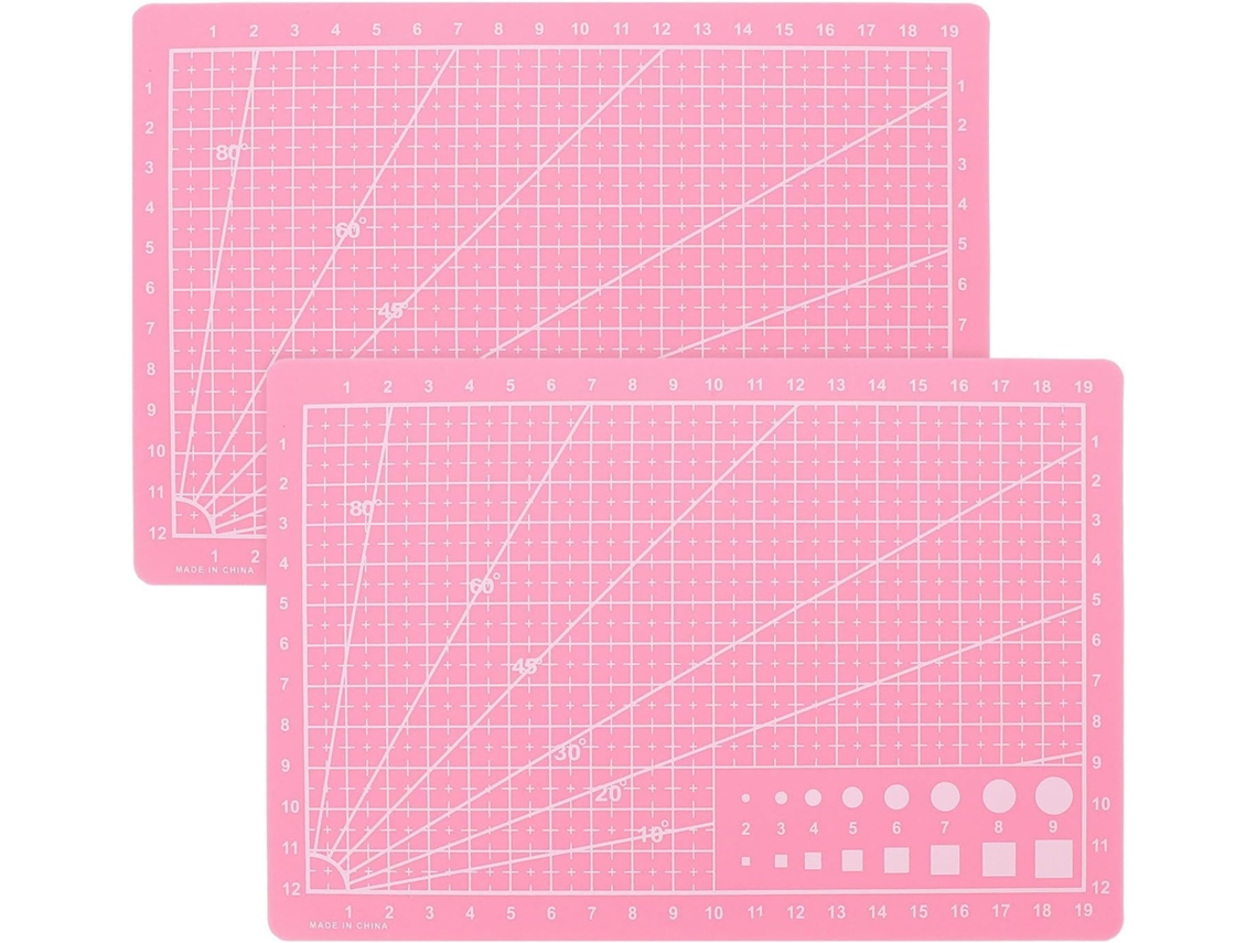 2 Bases de corte autorregenerables A5, Rosa, para costura. Slowmoose